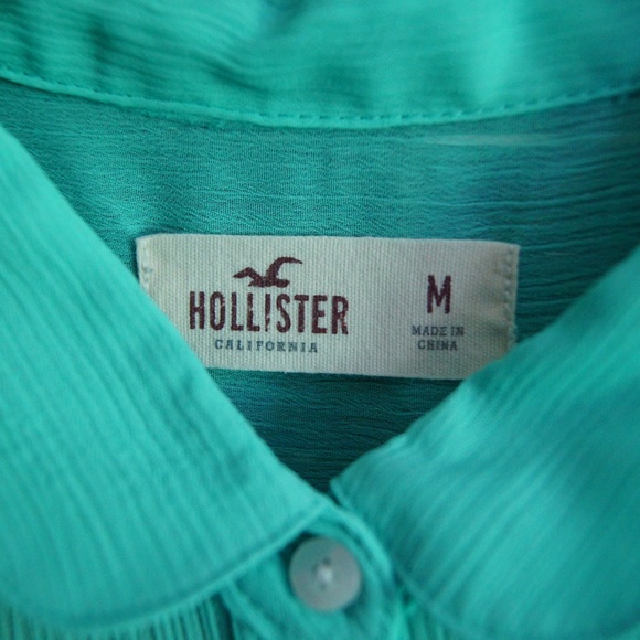 Aqua Hollister Sleeveless Button-Down - Picture 5 of 8